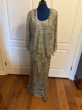 Soulmates 100% silk, hand crochet Dress with Matching Jacket